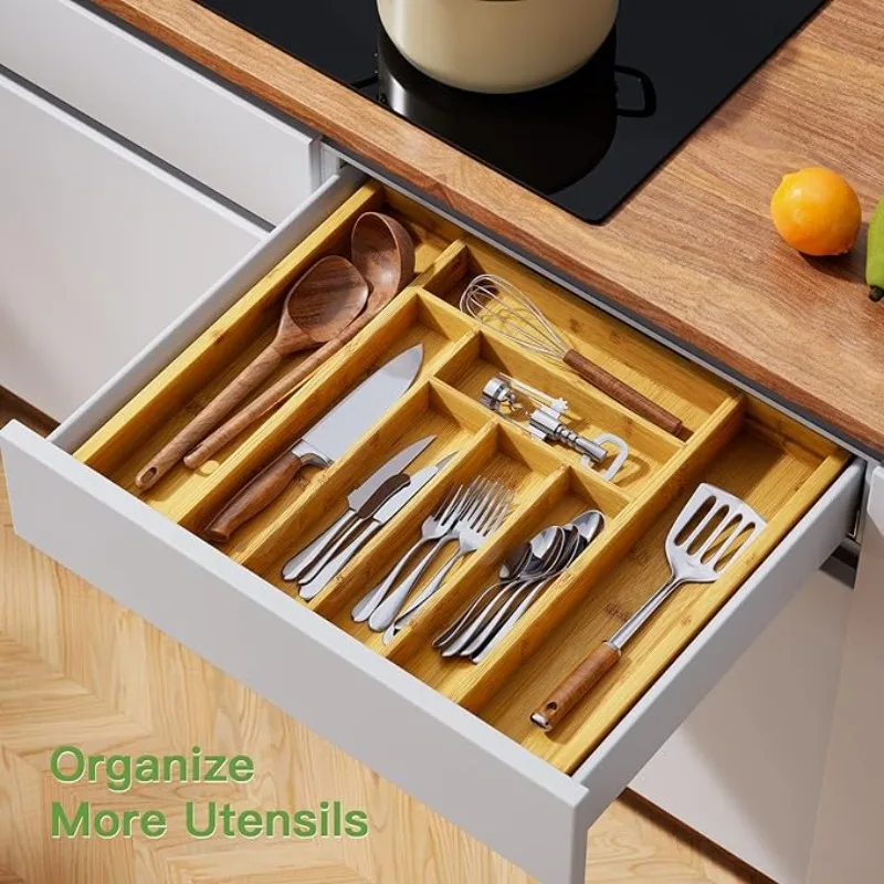 Home Office United Kingdom - Bamboo Drawer Organizer Expandable - Adjustable