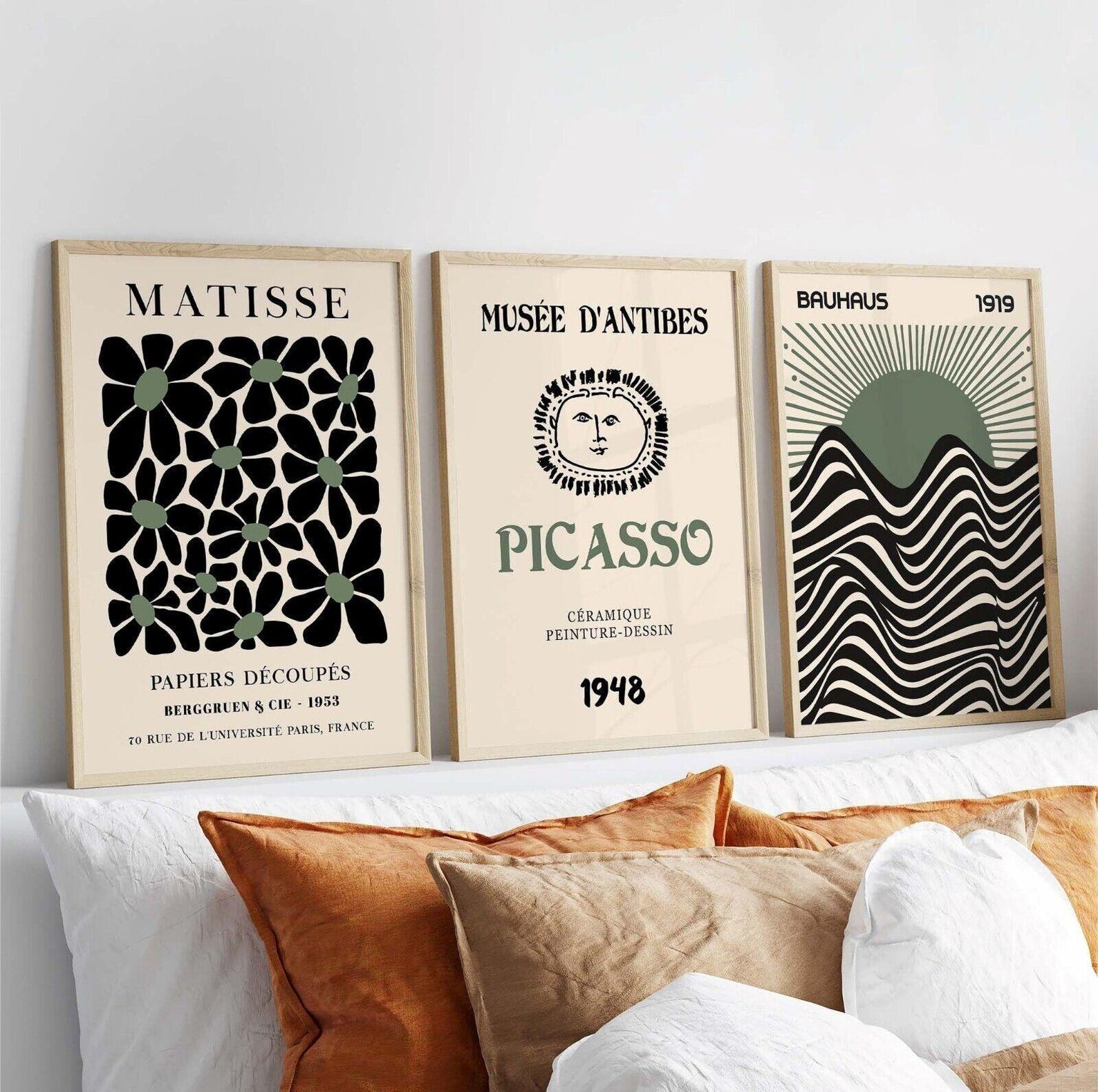 Home Office Furniture Sets - 3pcs/set Retro Matisse Canvas Wall Art