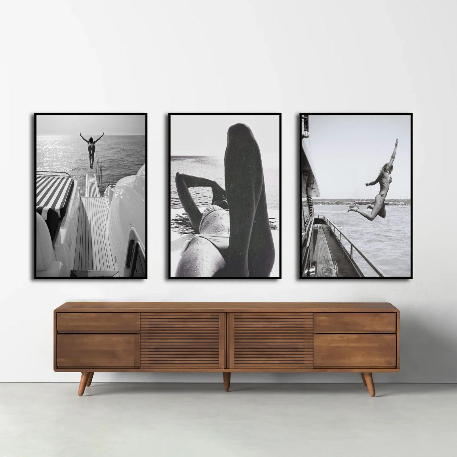 Home Office Furniture Sets - 3pcs/set Retro Black & White Beach