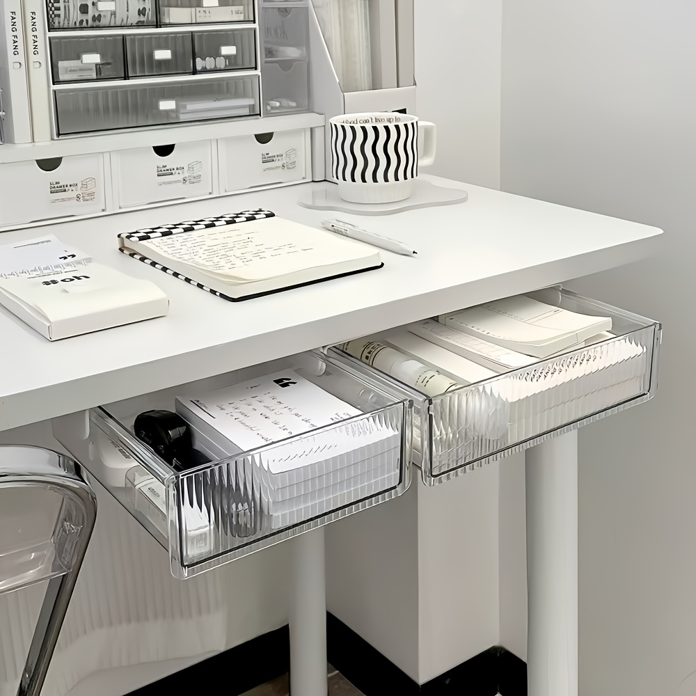 Home Office Furniture Sets - 1pc Under Desk Clear Drawer Organizer,