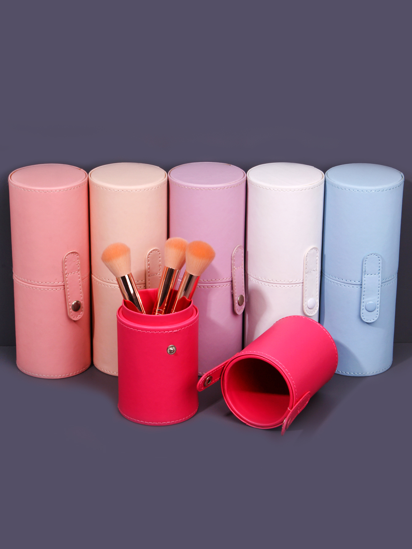 Pen Holder Organizer - Portable multi-color makeup brush bucket storage
