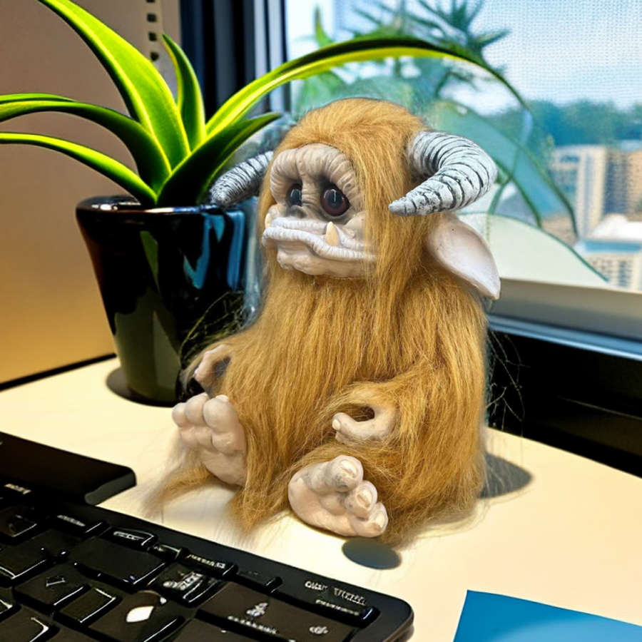 Home Office Pc - 1 PC Brown Furry Large-Mouth Monster