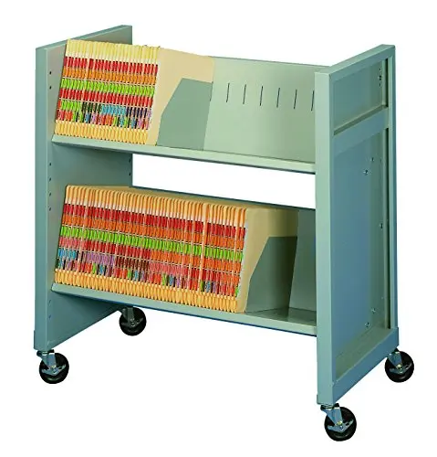 Rolling File Cart - Light Gray Two-Level Rolling File Cart