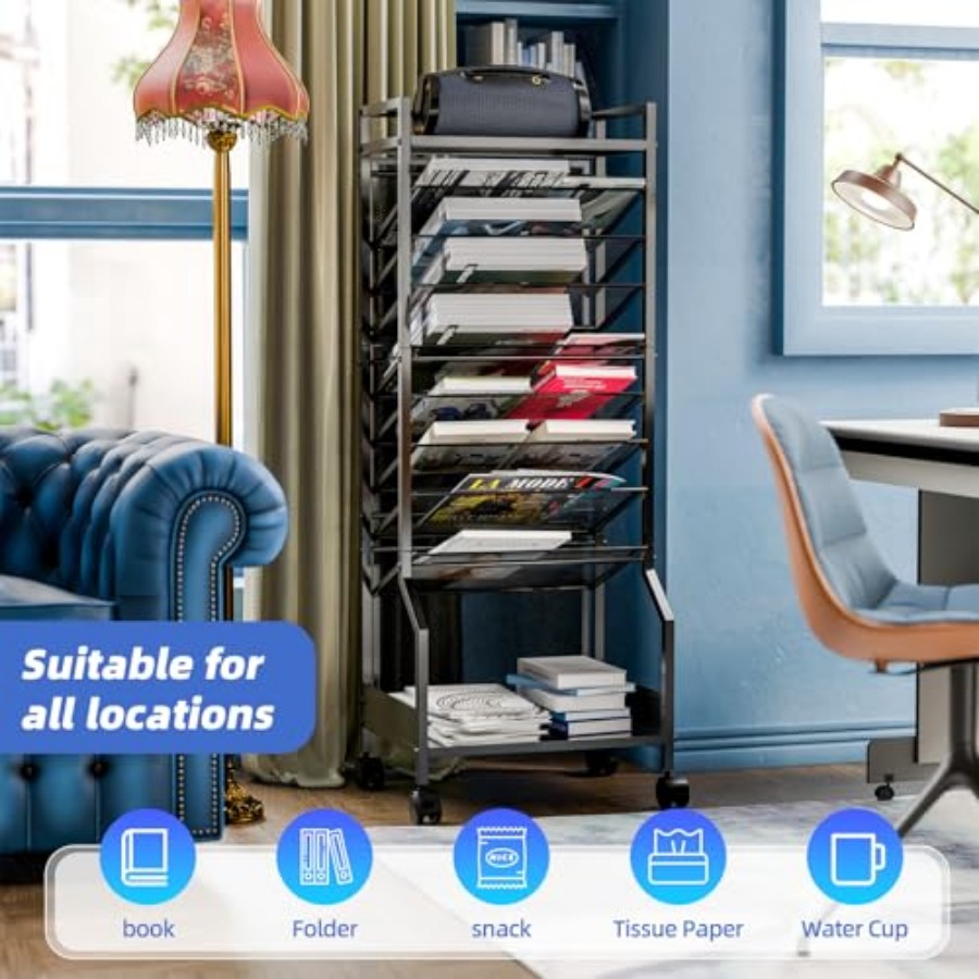 10 Tier Rolling File Cart Desk - đánh giá và giá Rolling File Cart