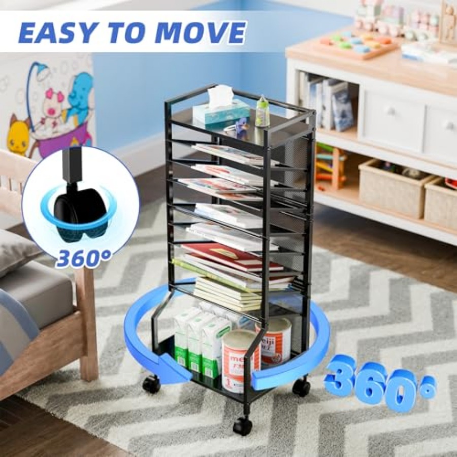 10 Tier Rolling File Cart Desk - đánh giá và giá Rolling File Cart