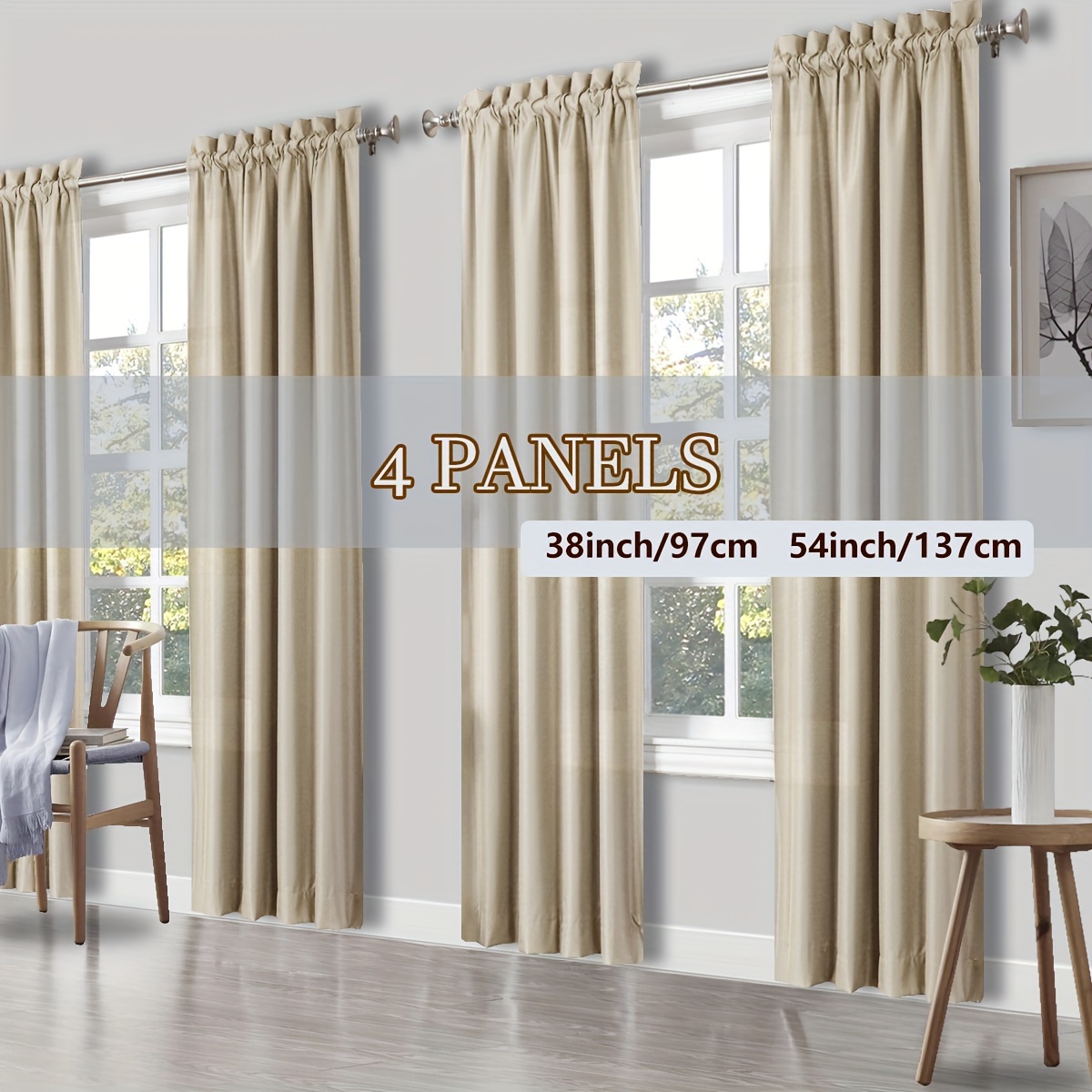 us4 Panels Curtains, Solid Col - đánh giá và giá Home Office United Kingdom