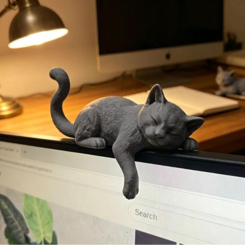 3D Printed Lazy Cat Monitor Ed - đánh giá và giá Home Office Cozy