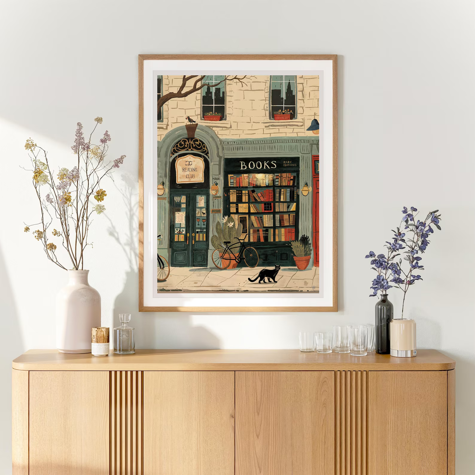Bookstore Art Print, Cozy Book - đánh giá và giá Home Office Cozy