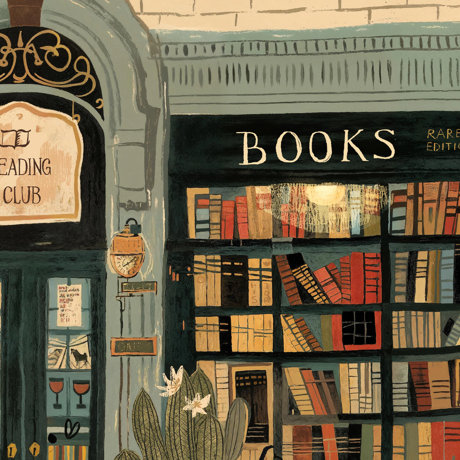 Bookstore Art Print, Cozy Book - đánh giá và giá Home Office Cozy