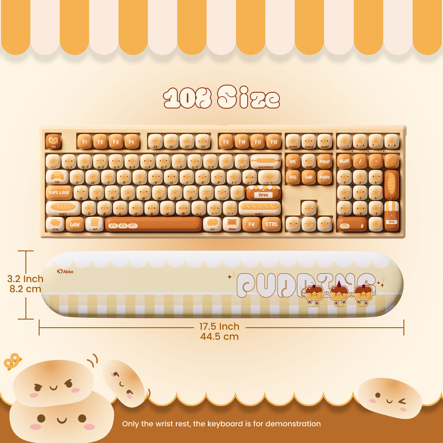Akko Pudding Buns Keyboard Wri - đánh giá và giá Wrist Rest Pad