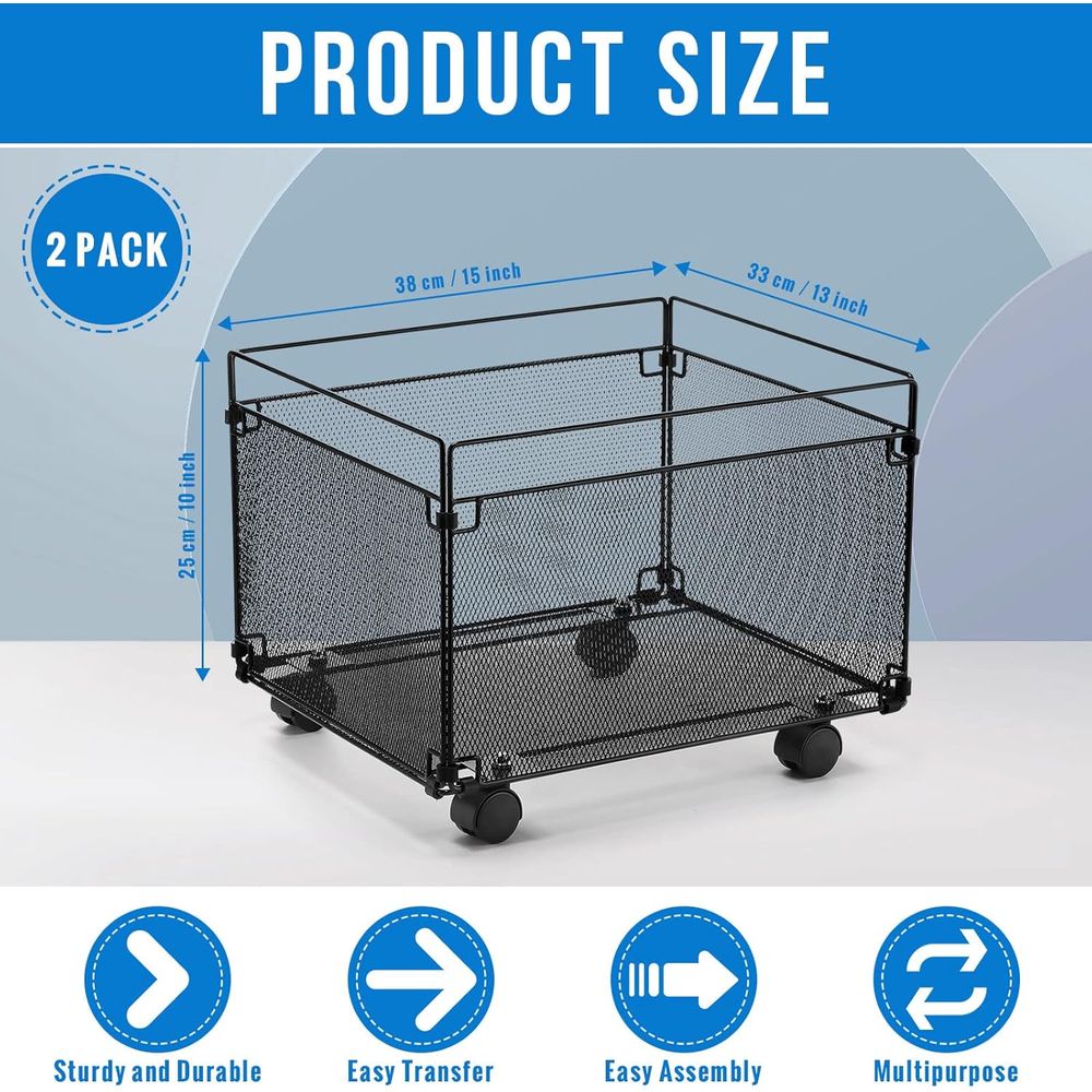 2-Pack Mesh Rolling Cart with  - đánh giá và giá Rolling File Cart