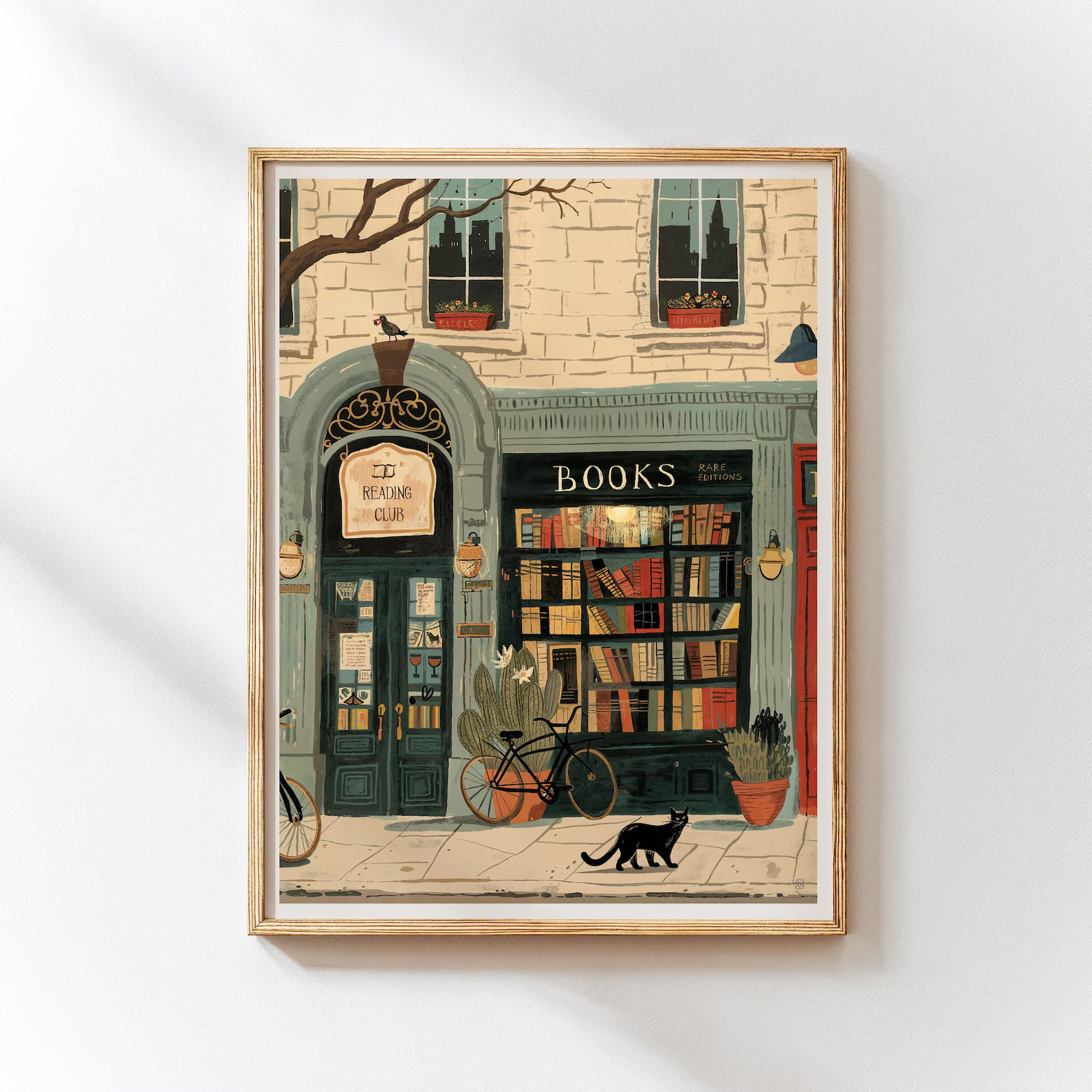 Bookstore Art Print, Cozy Book - đánh giá và giá Home Office Cozy