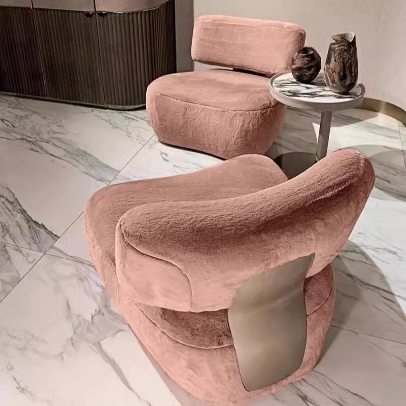 Cozy Pink Faux Fur Lazy Chair, - đánh giá và giá Home Office Cozy