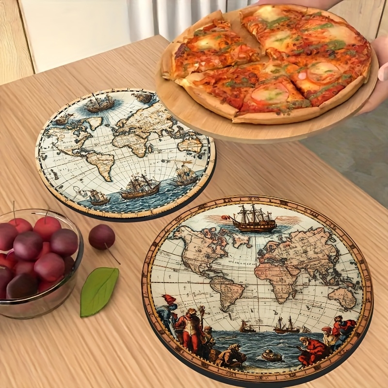 2D Retro World Map Coaster Set - đánh giá và giá Home Office Furniture Sets