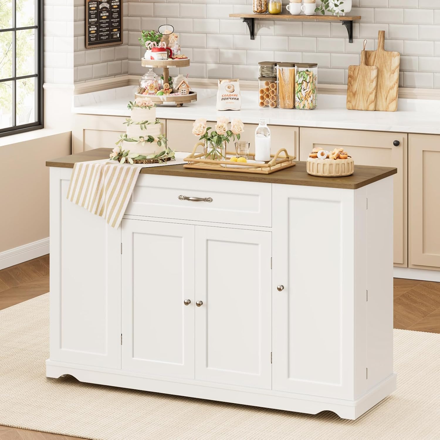 47'' Kitchen Island Cart with  - đánh giá và giá Rolling File Cart