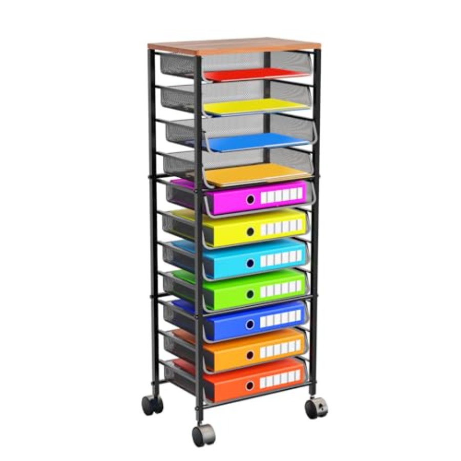 12 Tier Rolling File Cart, Woo - đánh giá và giá Rolling File Cart