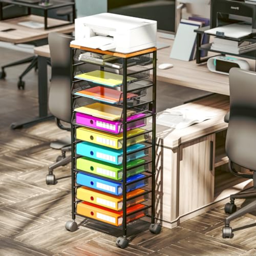 12 Tier Rolling File Cart, Woo - đánh giá và giá Rolling File Cart