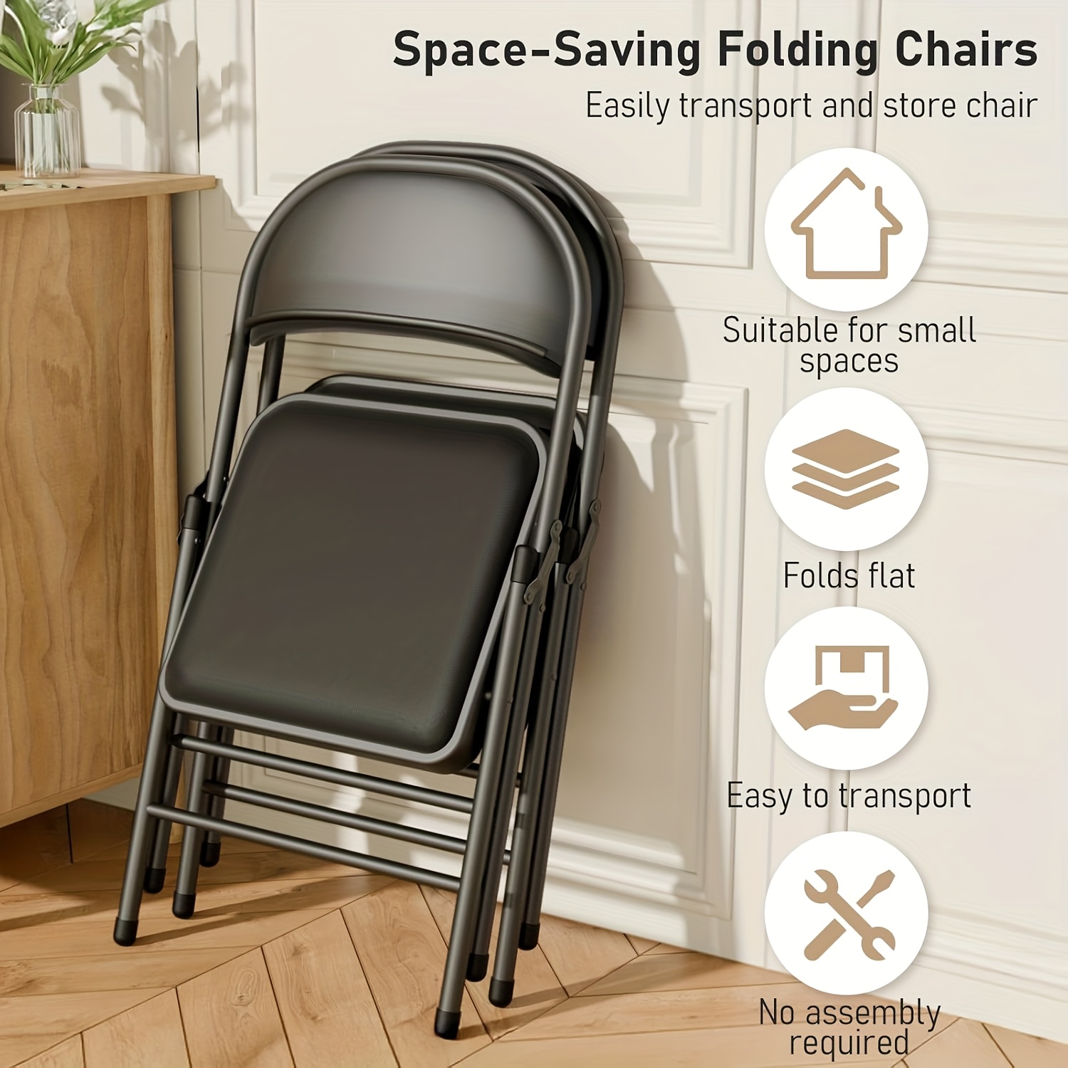 Black Folding Chair Set Of 4,  - đánh giá và giá Home Office United Kingdom