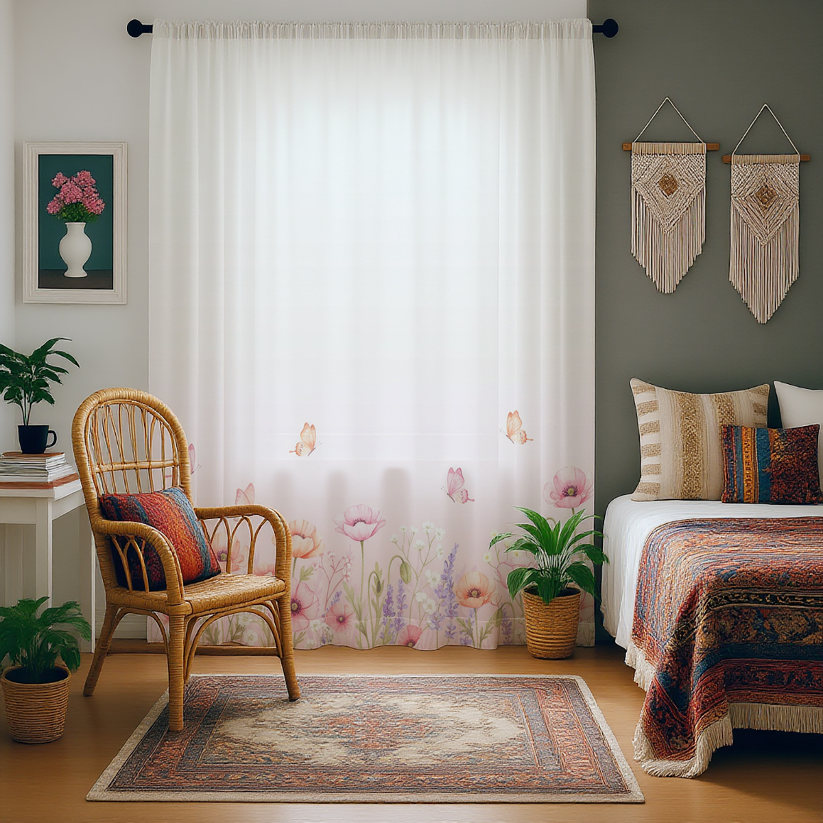 1 PC Poppy Gradient Print Shee - đánh giá và giá Home Office Pc